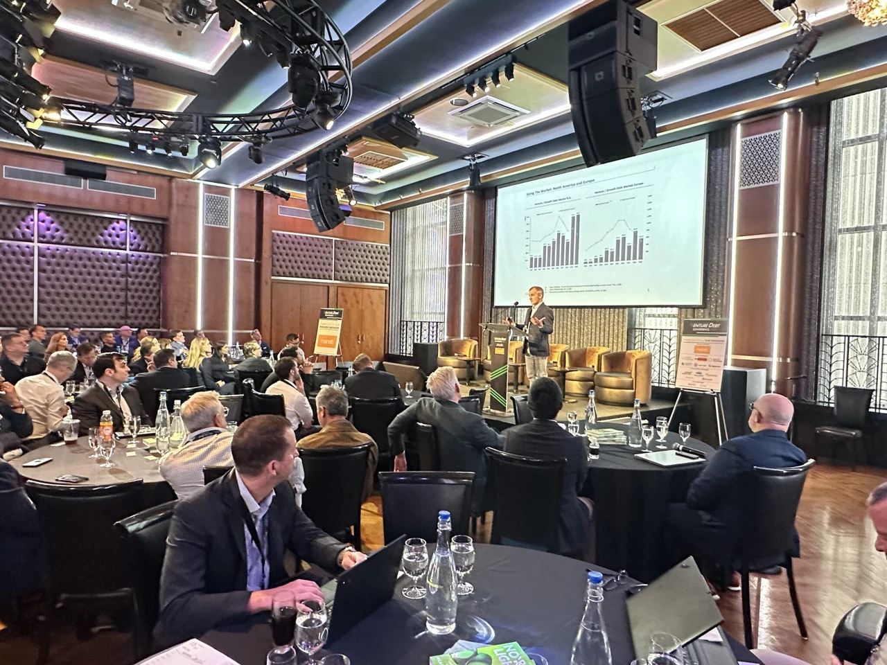 Attendees gathered for sessions and networking at the Venture Debt Conference