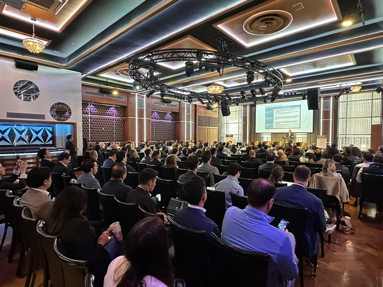 A full Edison Ballroom audience facing the stage at the 2026 Venture Debt Conference